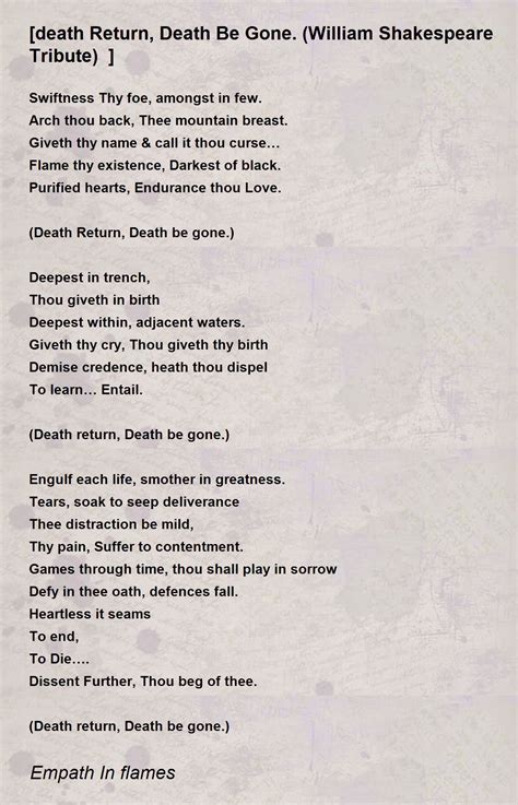 william shakespeare poems about death